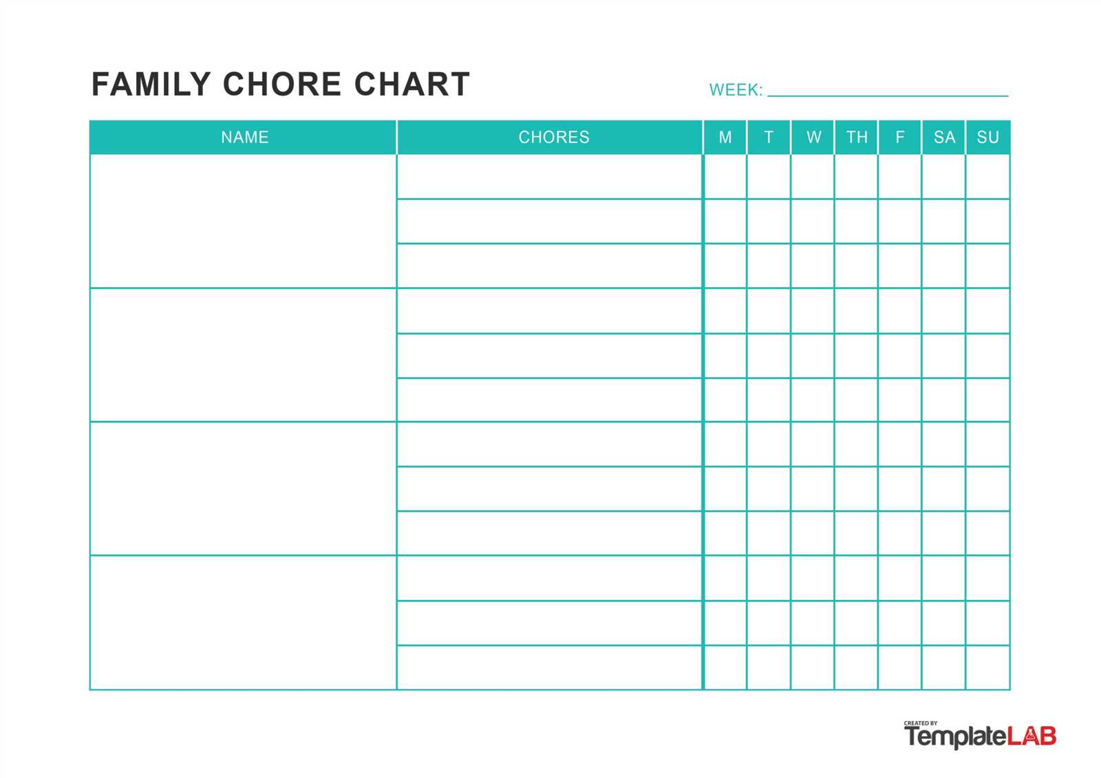 chore calendar template