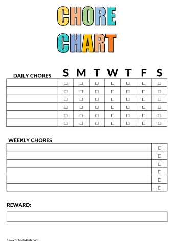 chore calendar template free