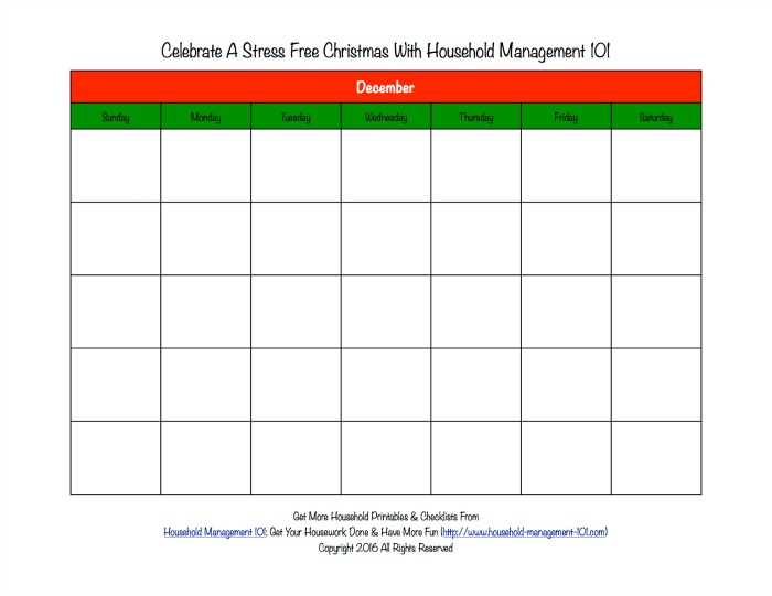 christmas calendar templates free