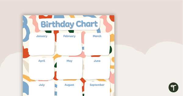 classroom birthday calendar template