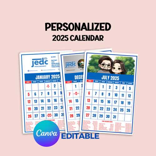 commercial calendar 2025 template