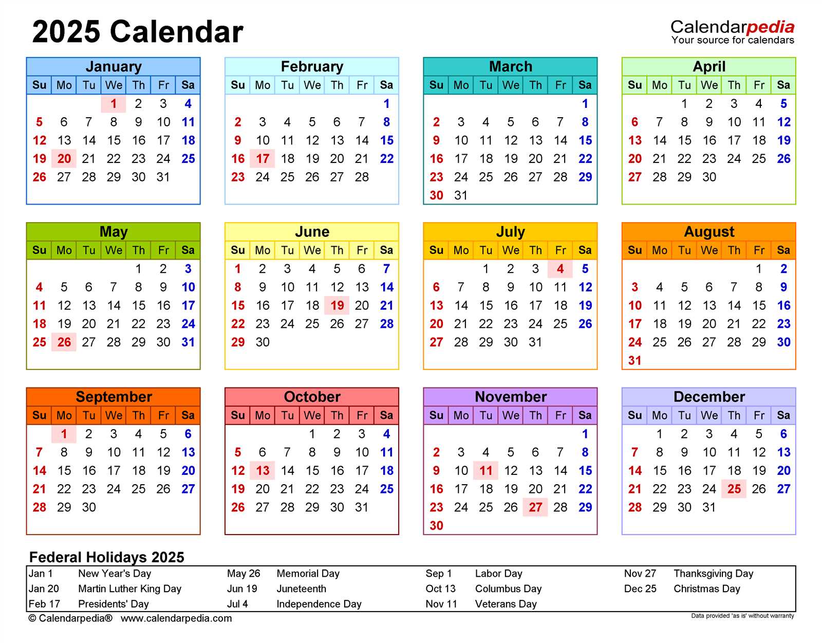 commercial calendar 2025 template