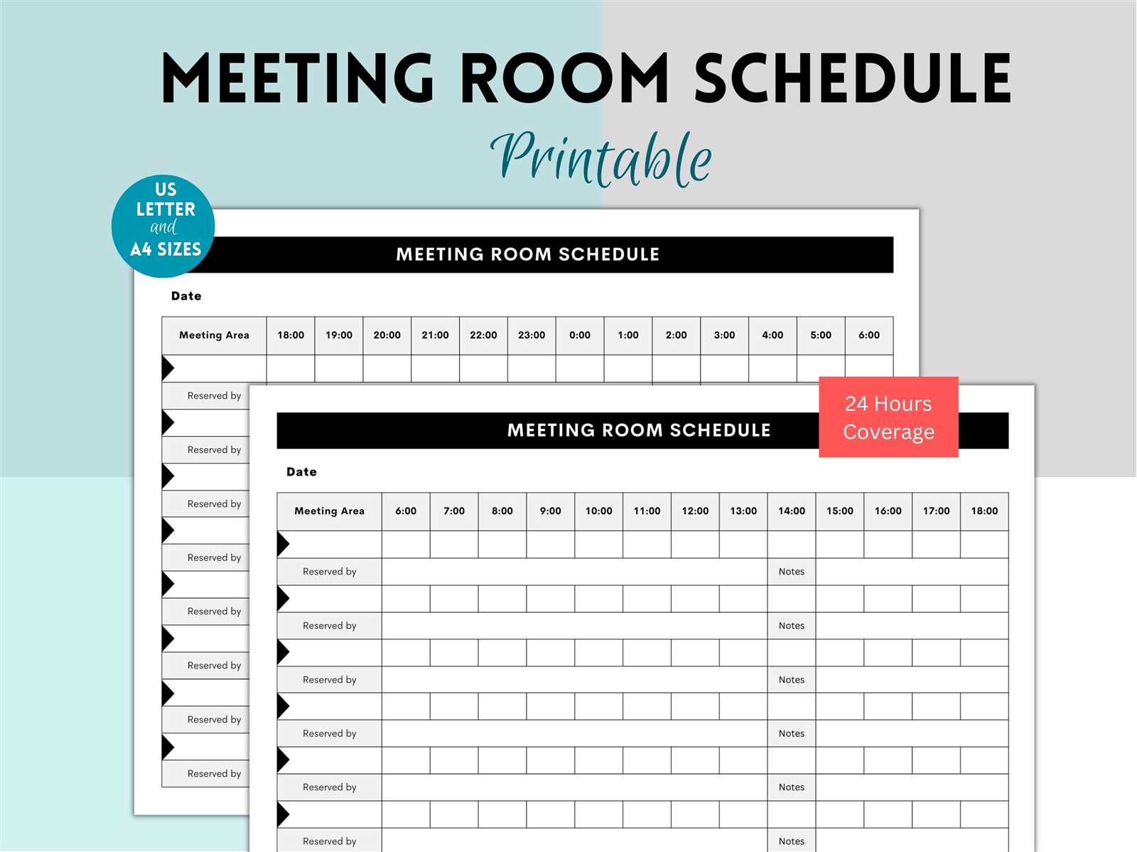 conference room reservation calendar template