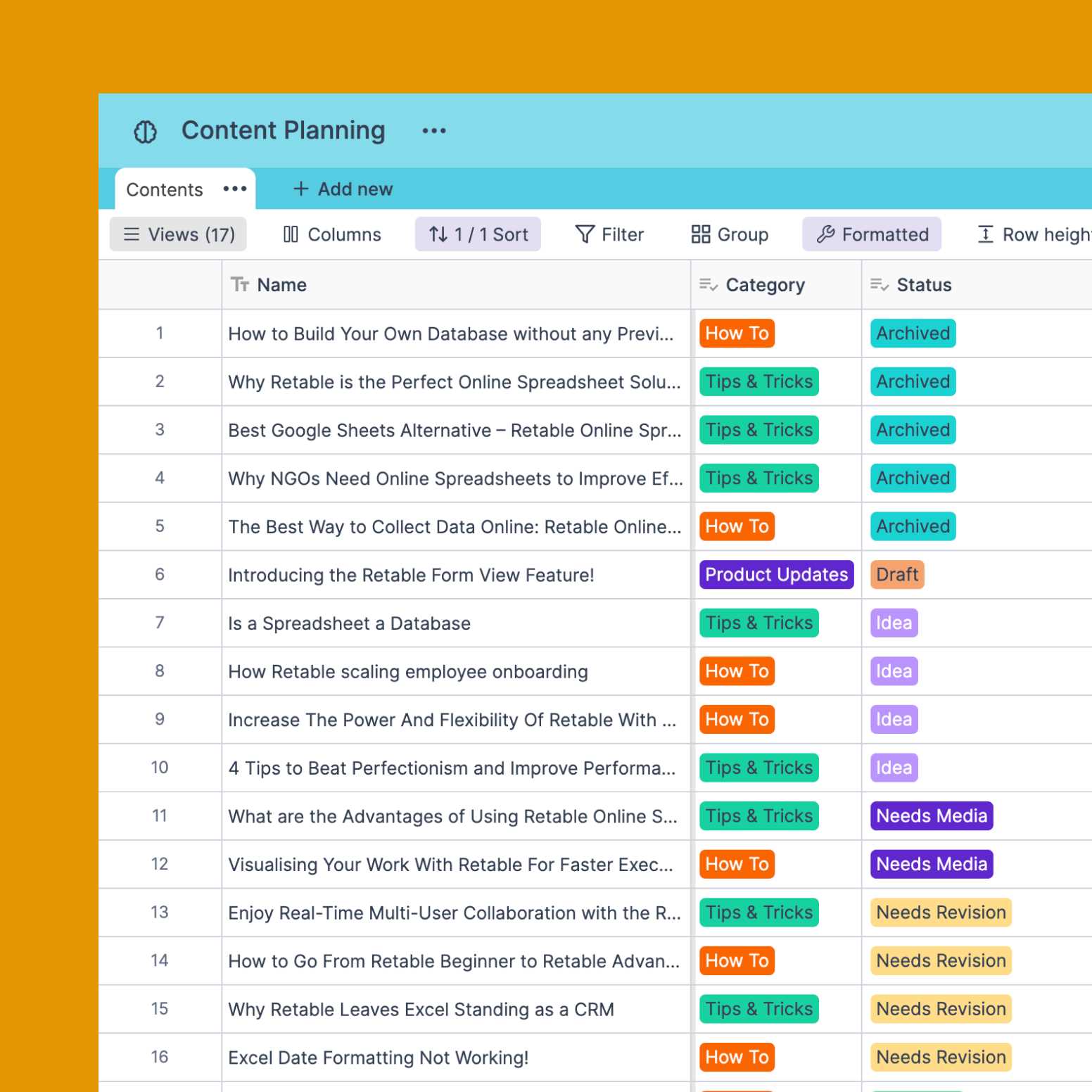 content calendar template