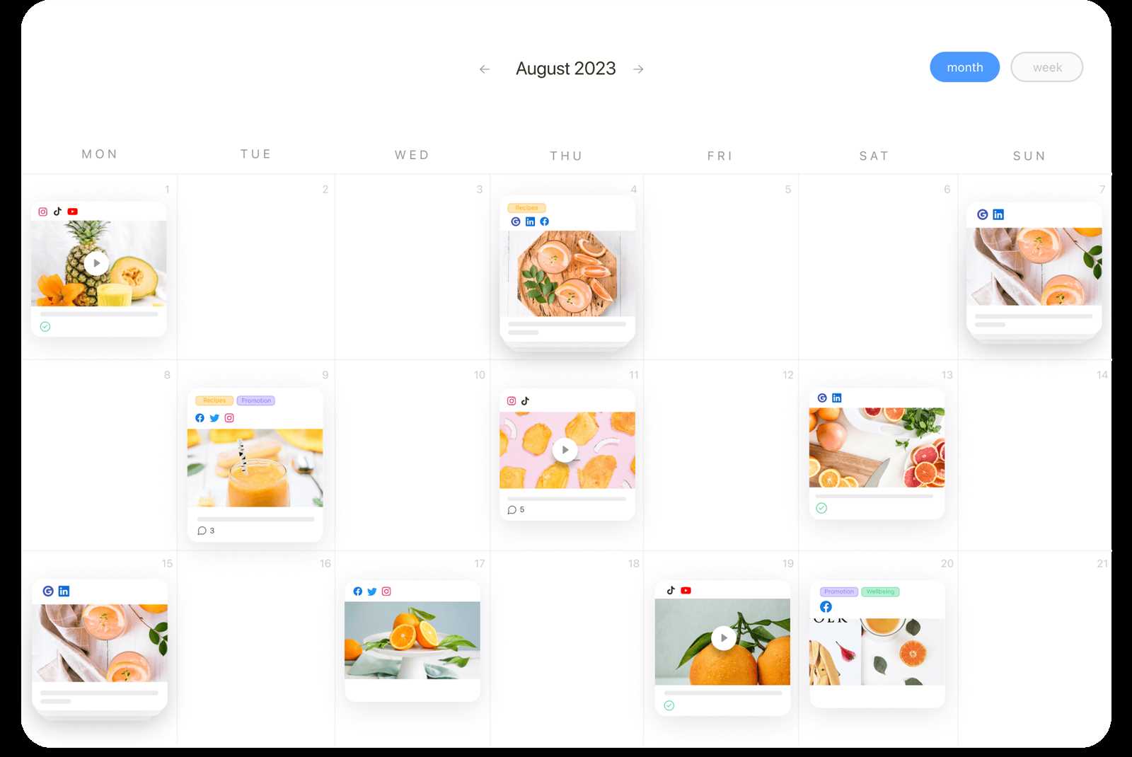 creating a social media calendar template