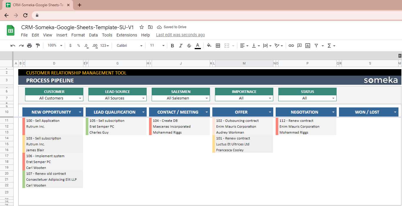 crm calendar template