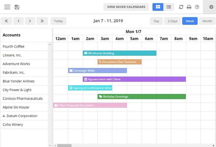 crm calendar template