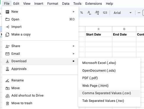 csv calendar template