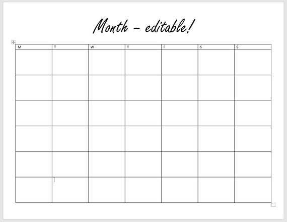 custom monthly calendar template