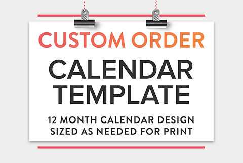 custom monthly calendar template