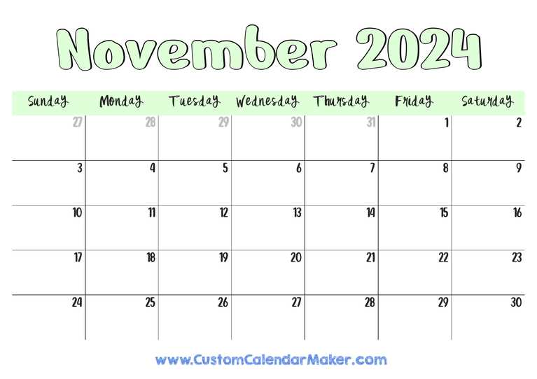 custom photo calendar template