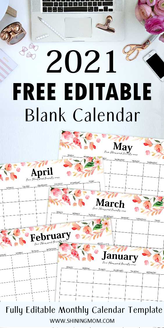 cute editable calendar template