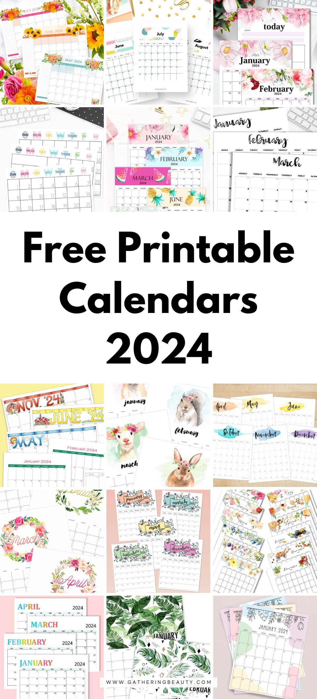 cute free calendar template