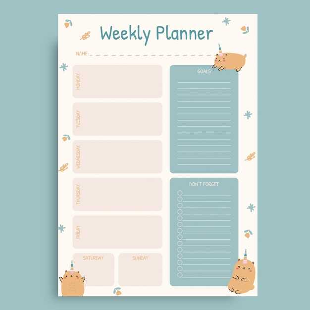 cute weekly calendar template printable