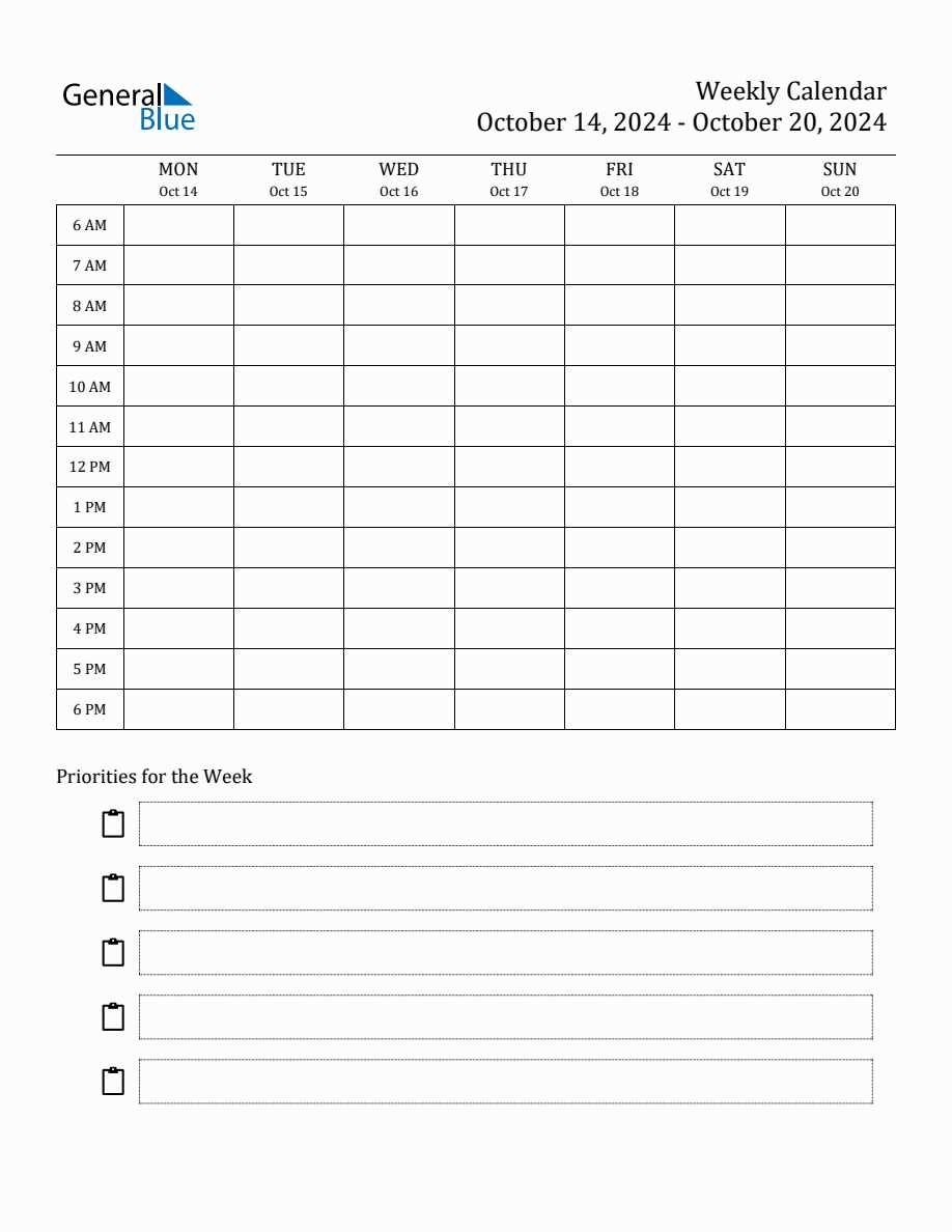 daily calendar hourly template