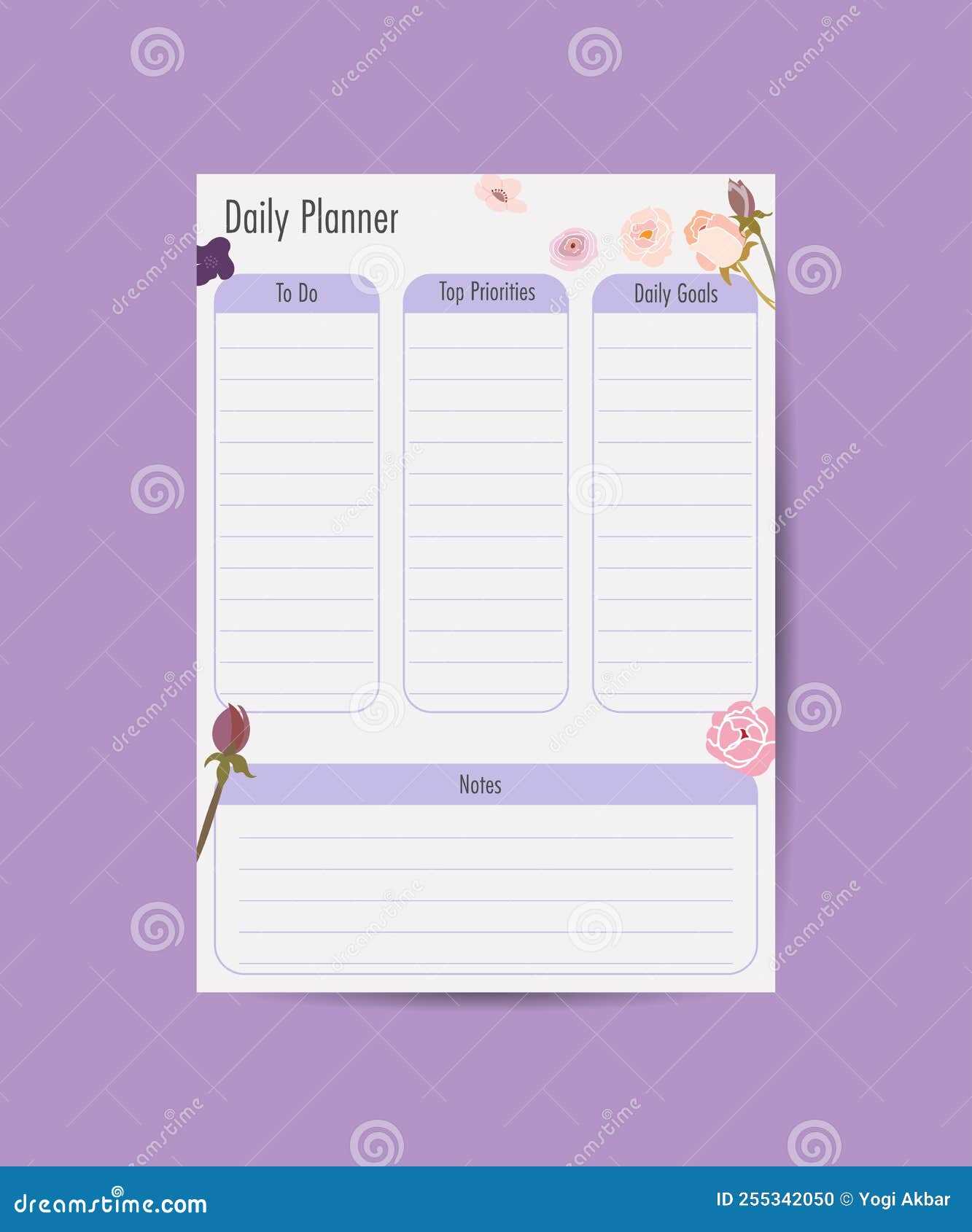 daily calendar journal template