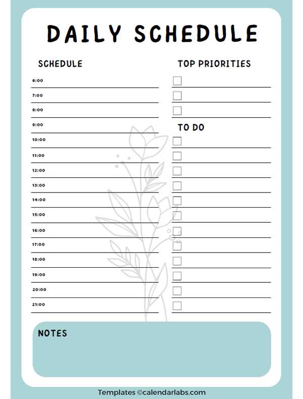 daily calendar template