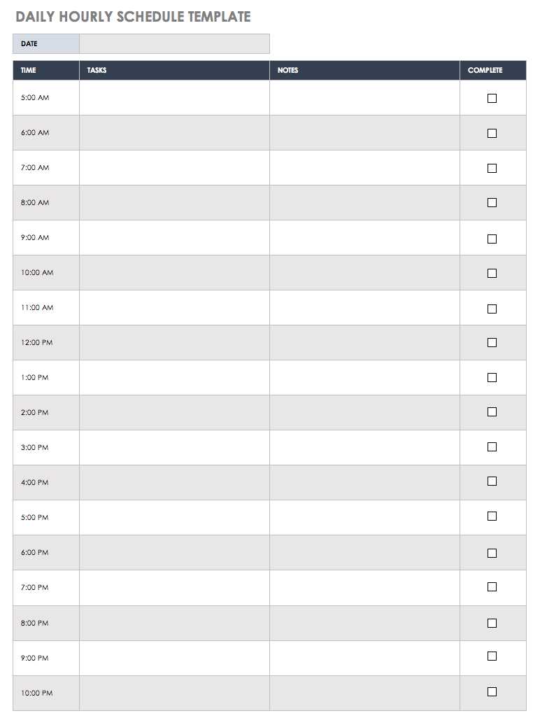 daily calendar templates