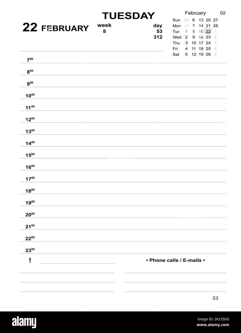 daily planner calendar template