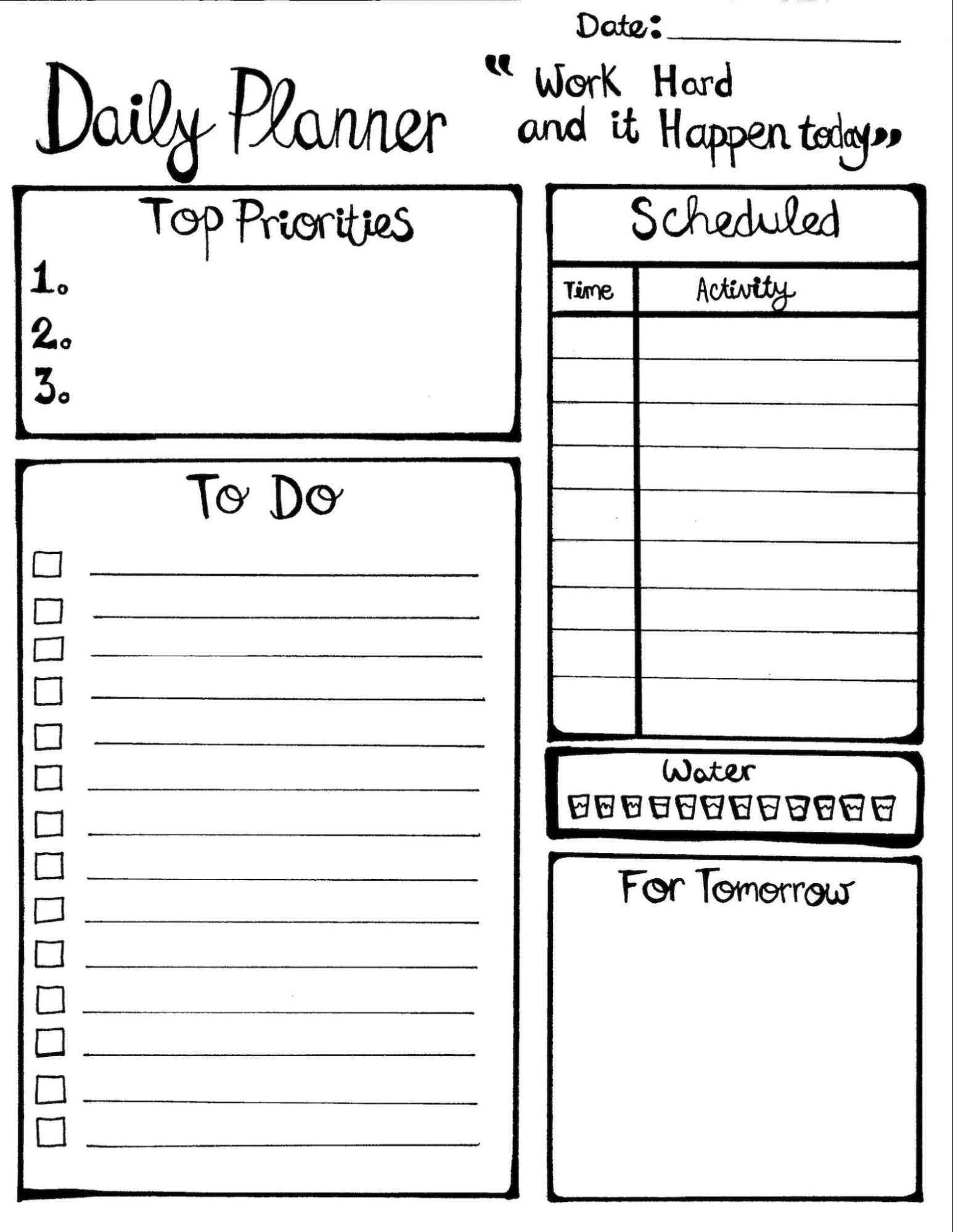 daily routine calendar template