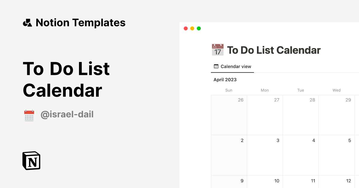 daily to do list calendar template