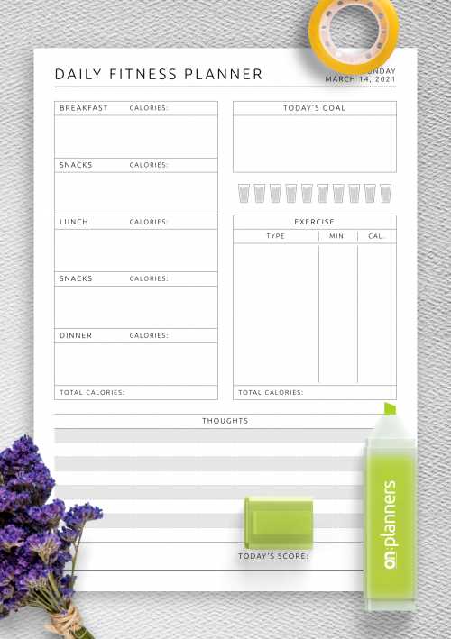 daily workout calendar template