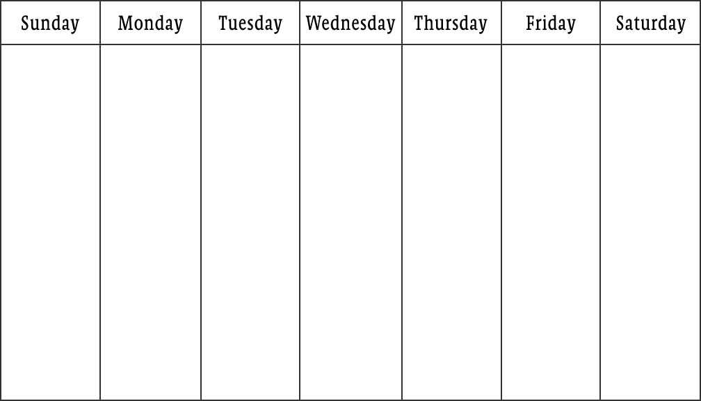 dateless calendar template