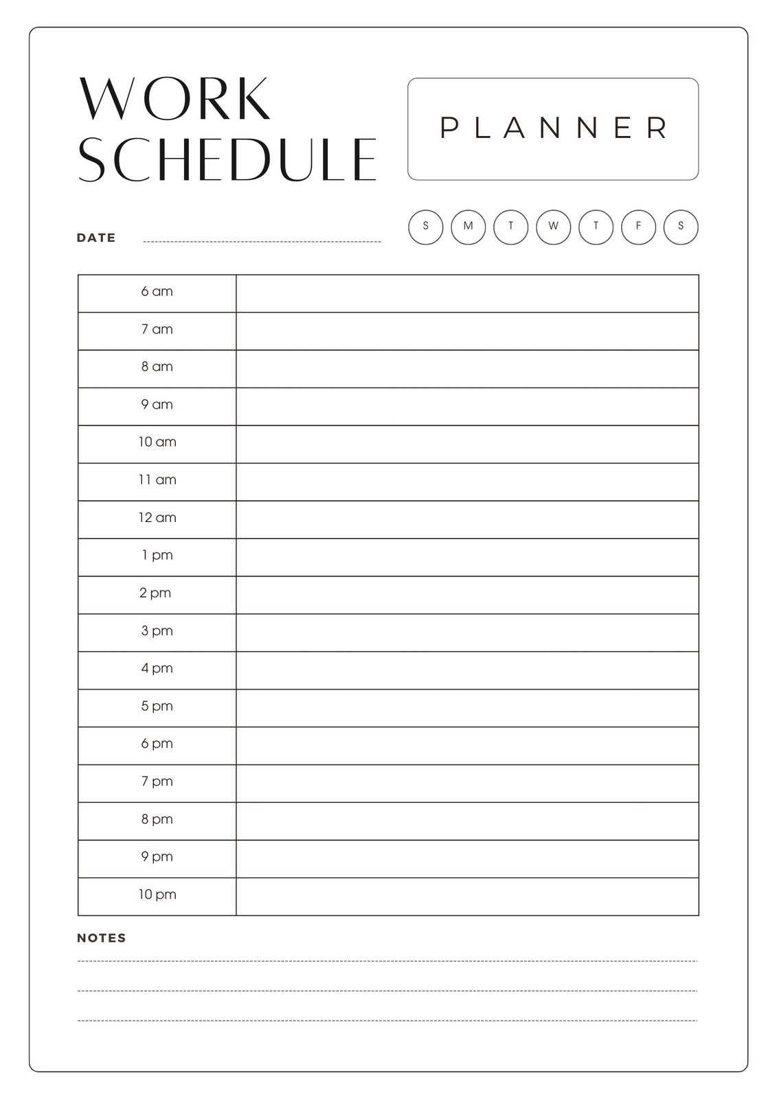 day calendar template with times