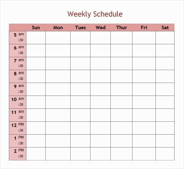 day calendar template with times