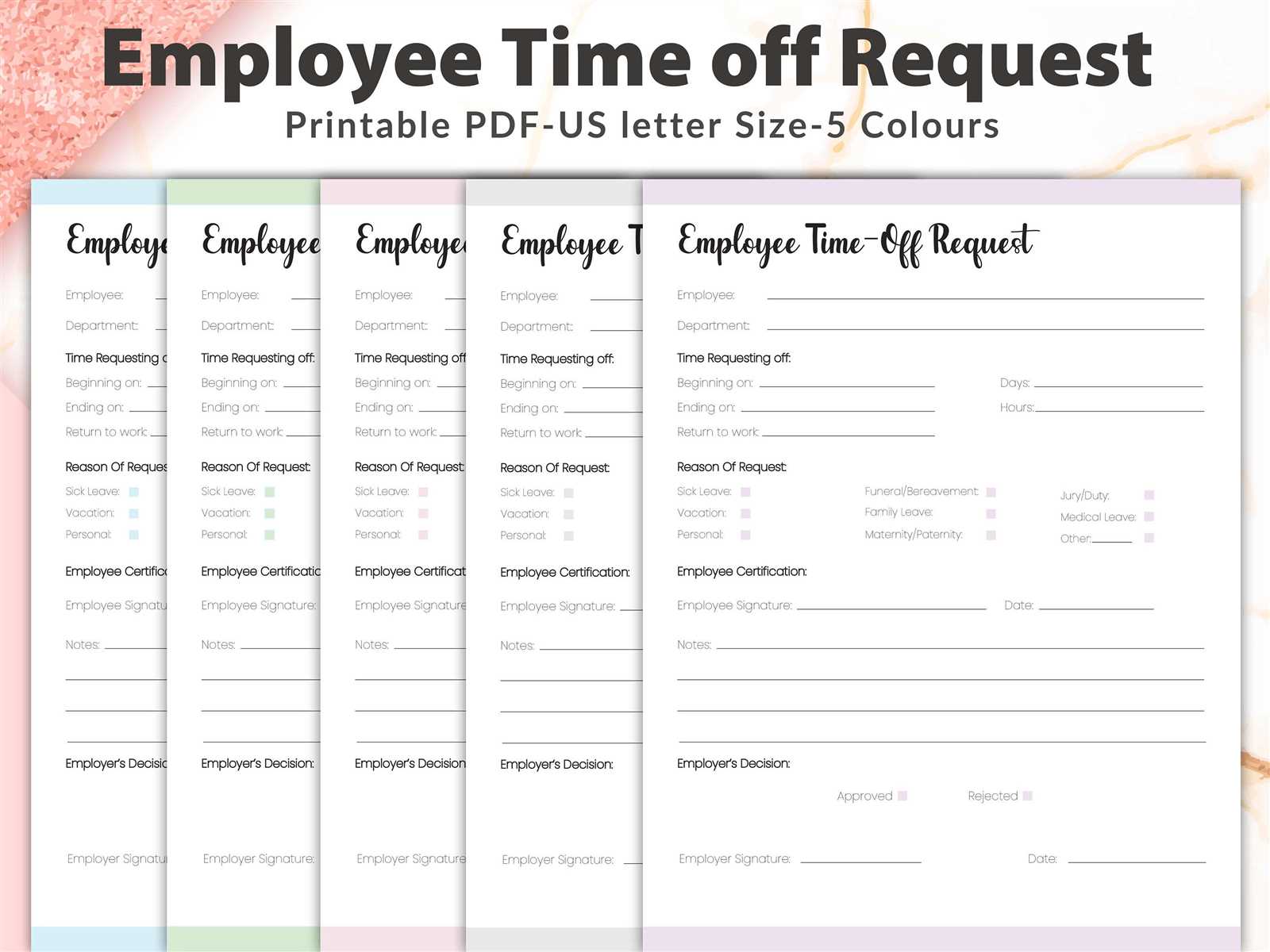 days off calendar template