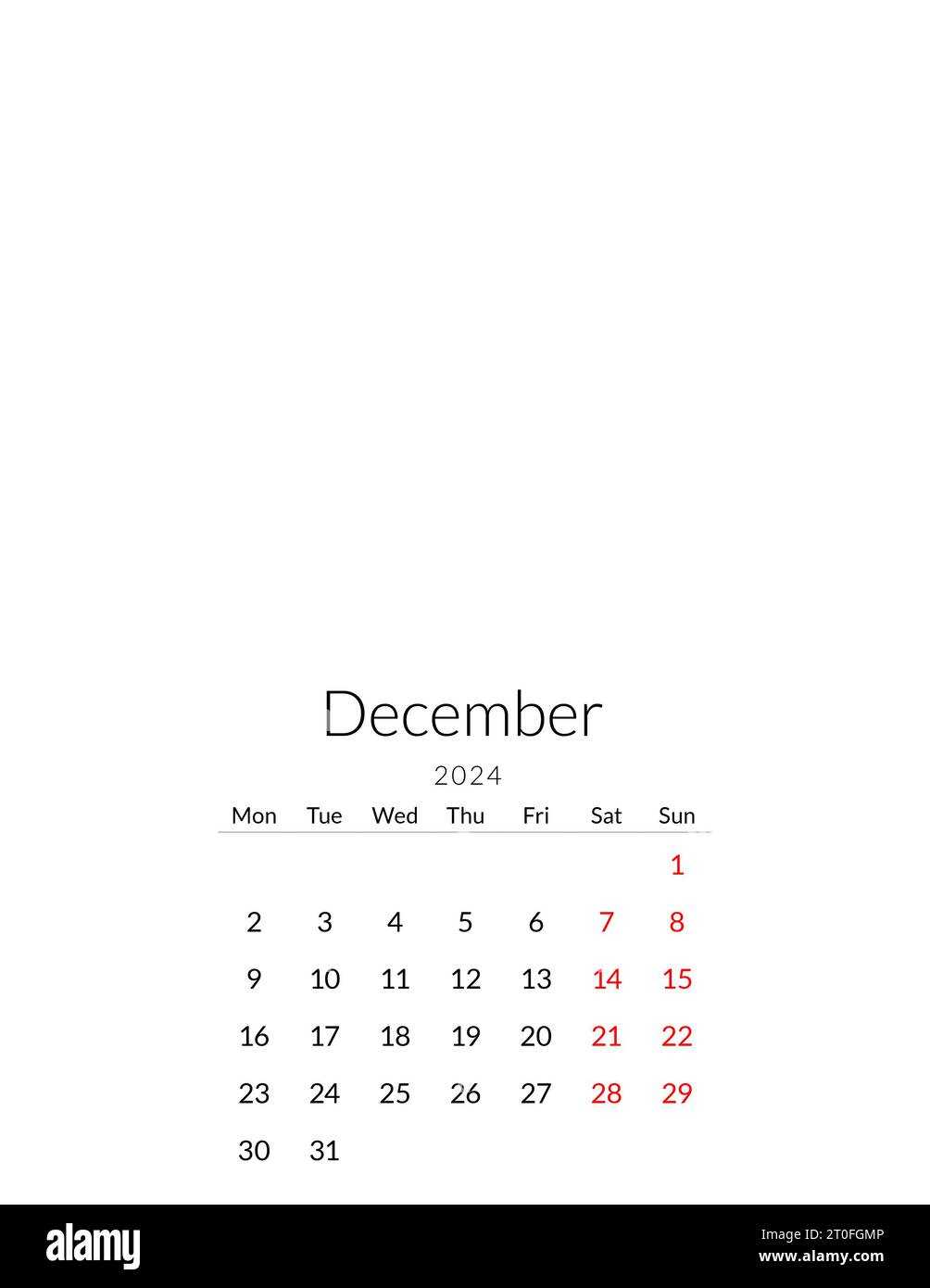 dec calendar template