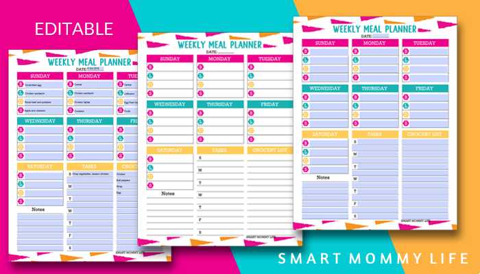 diet calendar template