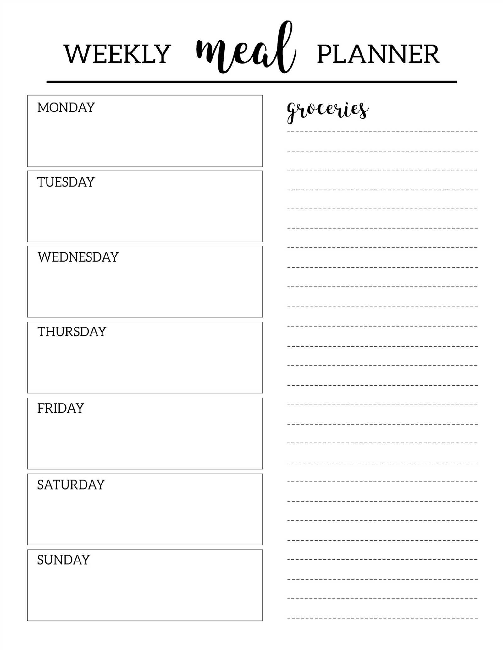 diet calendar template