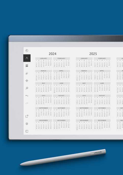 digital calendar template