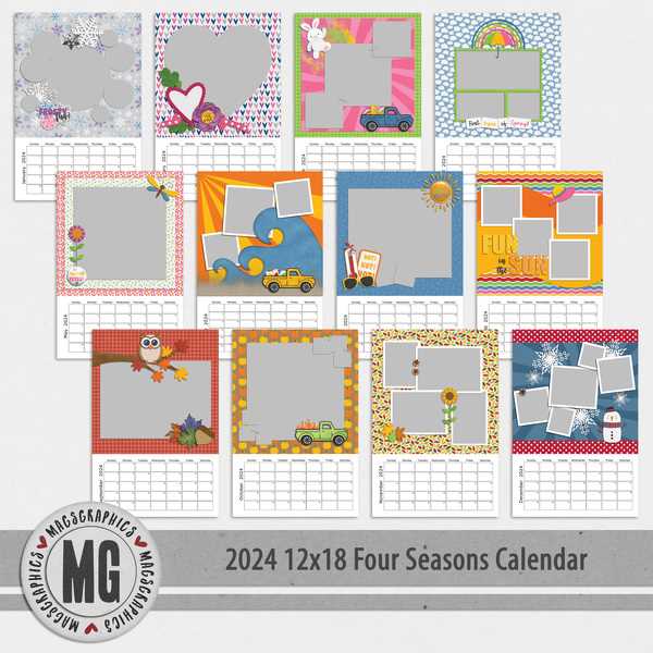 digital scrapbooking calendar templates