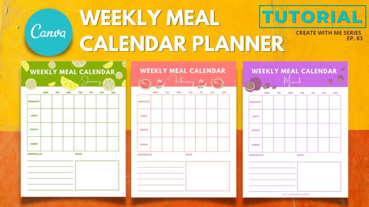 dinner calendar template