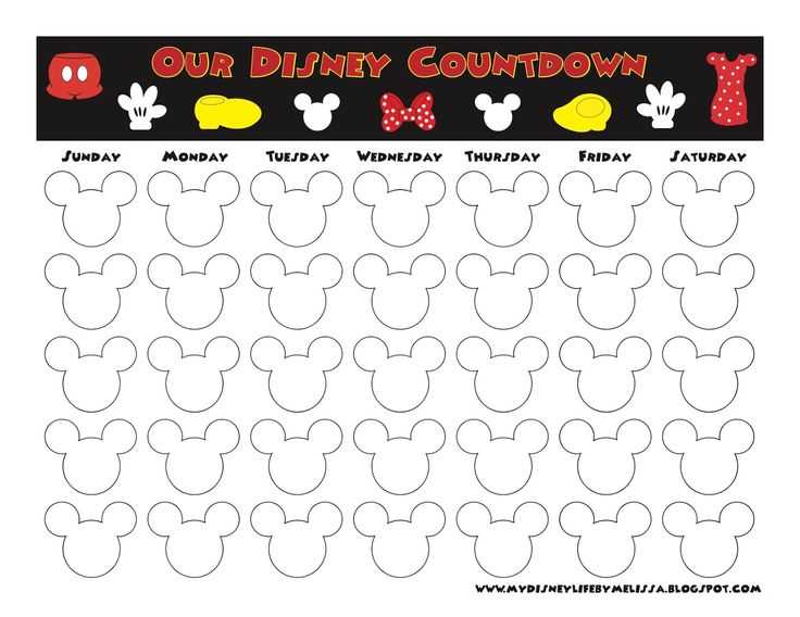 disney countdown calendar template