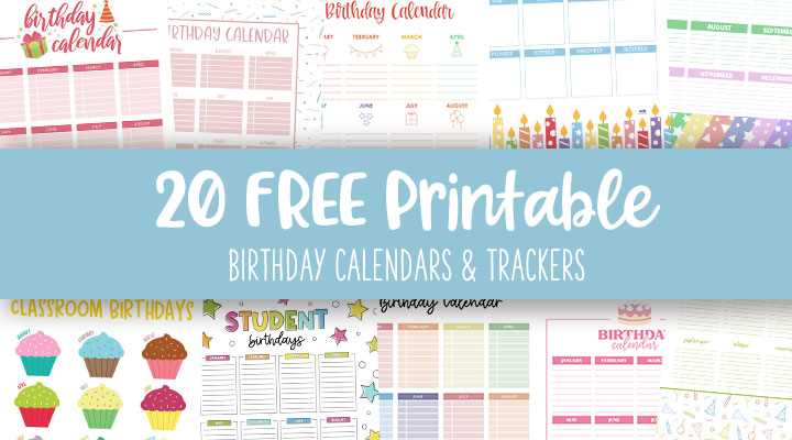 diy birthday calendar template