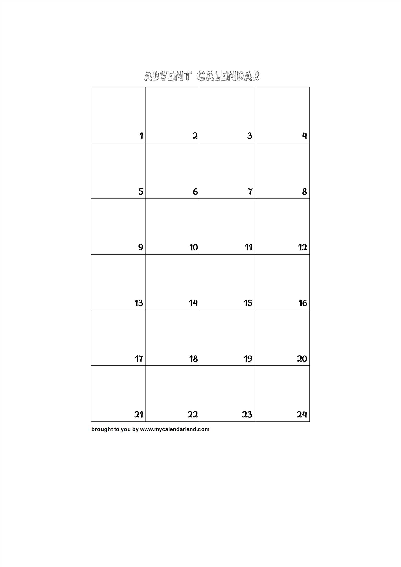 diy calendar template