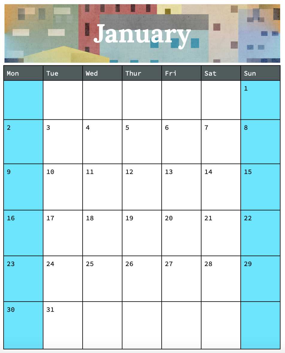 docs calendar template