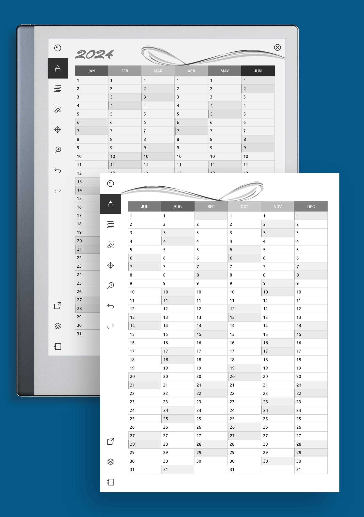 does pages have a calendar template