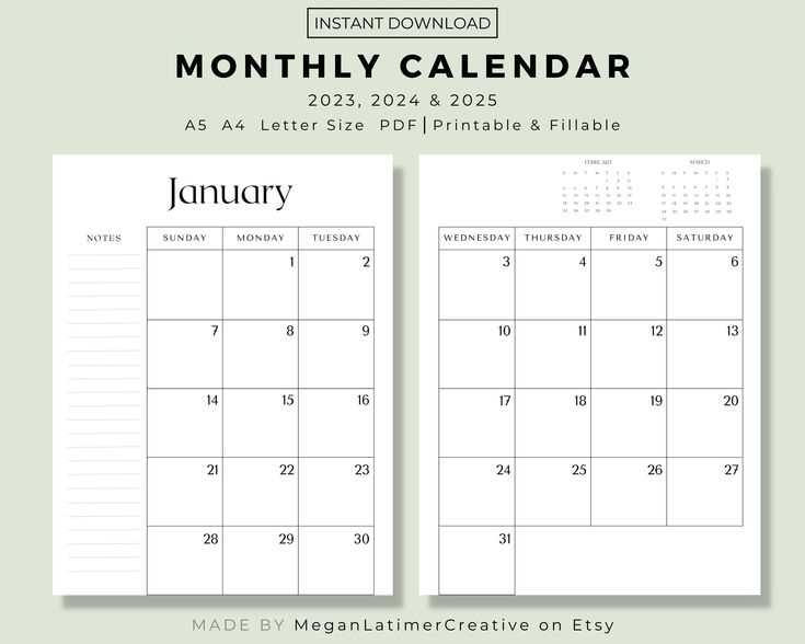 download calendar template 2025