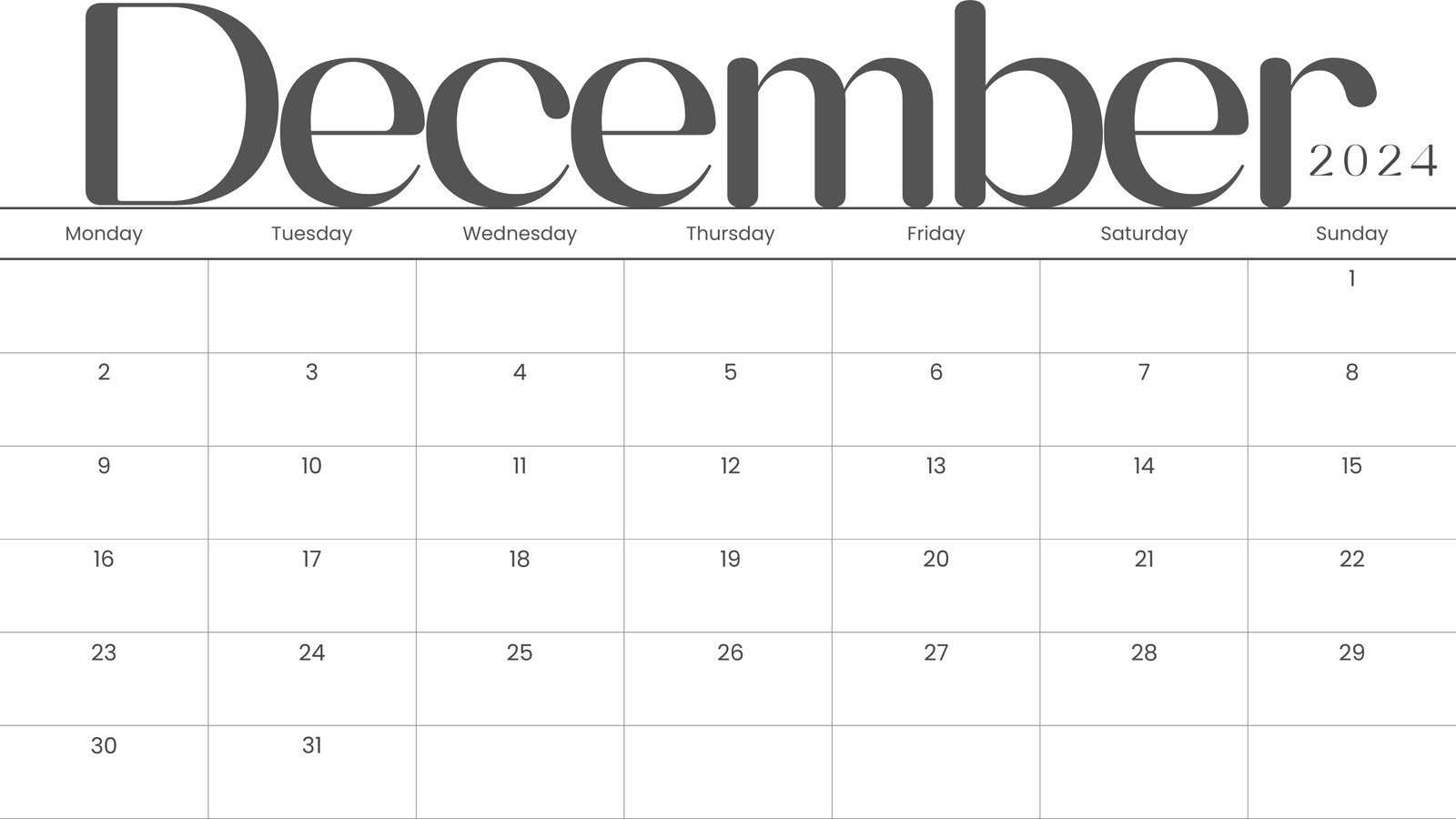 downloadable monthly calendar template