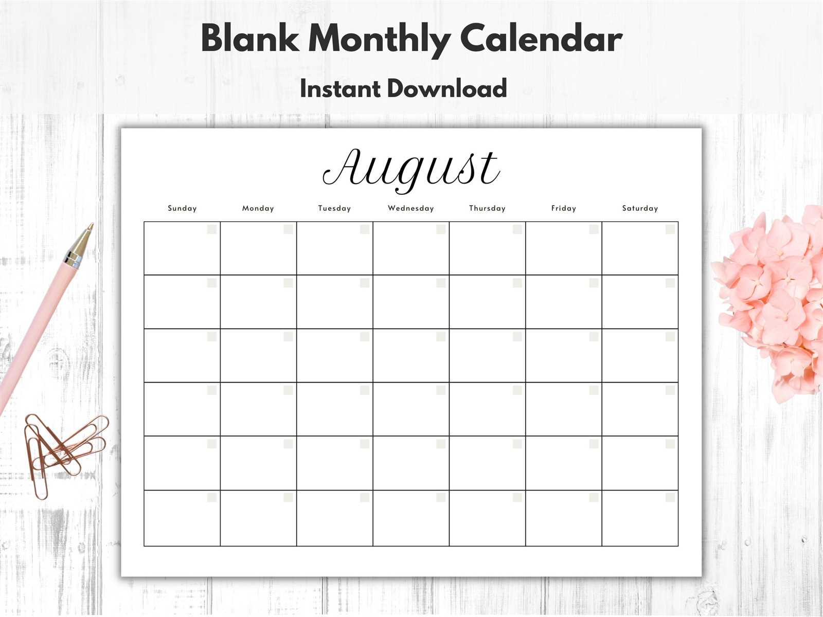 downloadable monthly calendar template