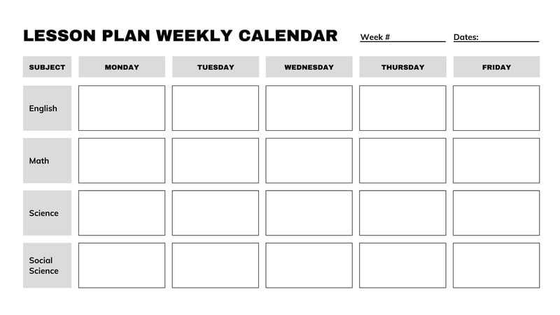 easy editable calendar template