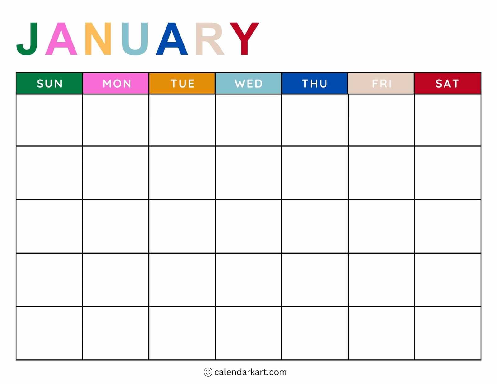 easy printable calendar template