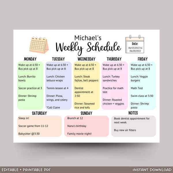 editable 2 week calendar template