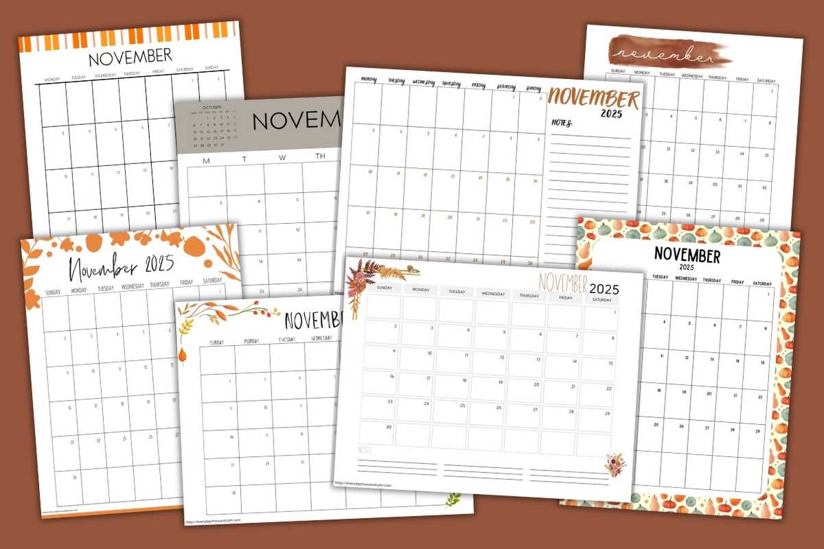 editable calendar template november 2025