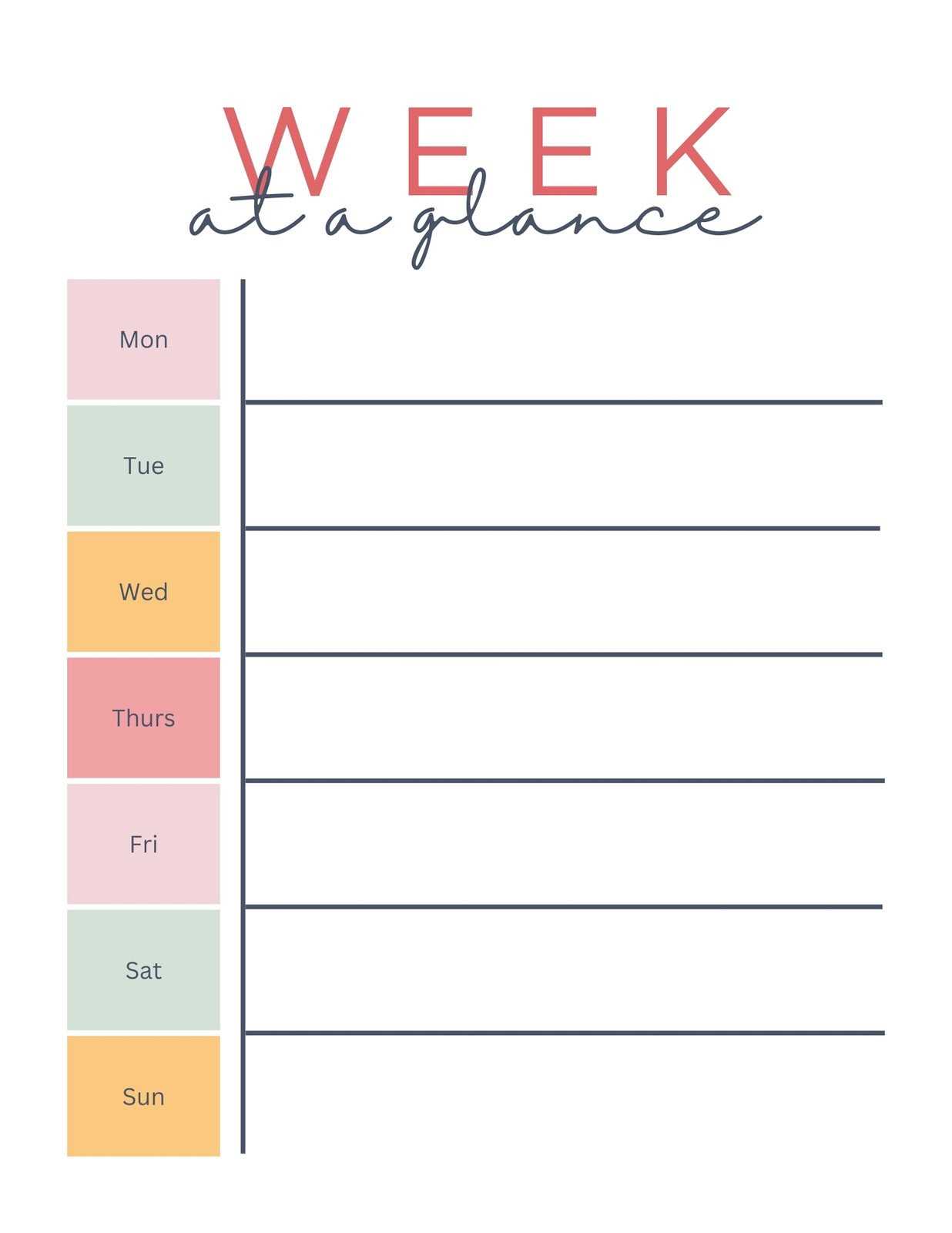 editable daily calendar template