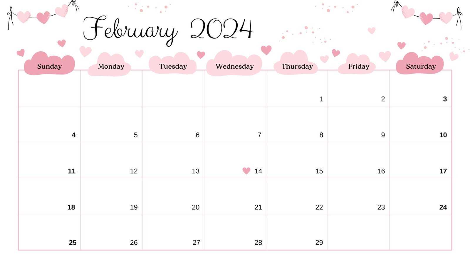 editable february calendar template